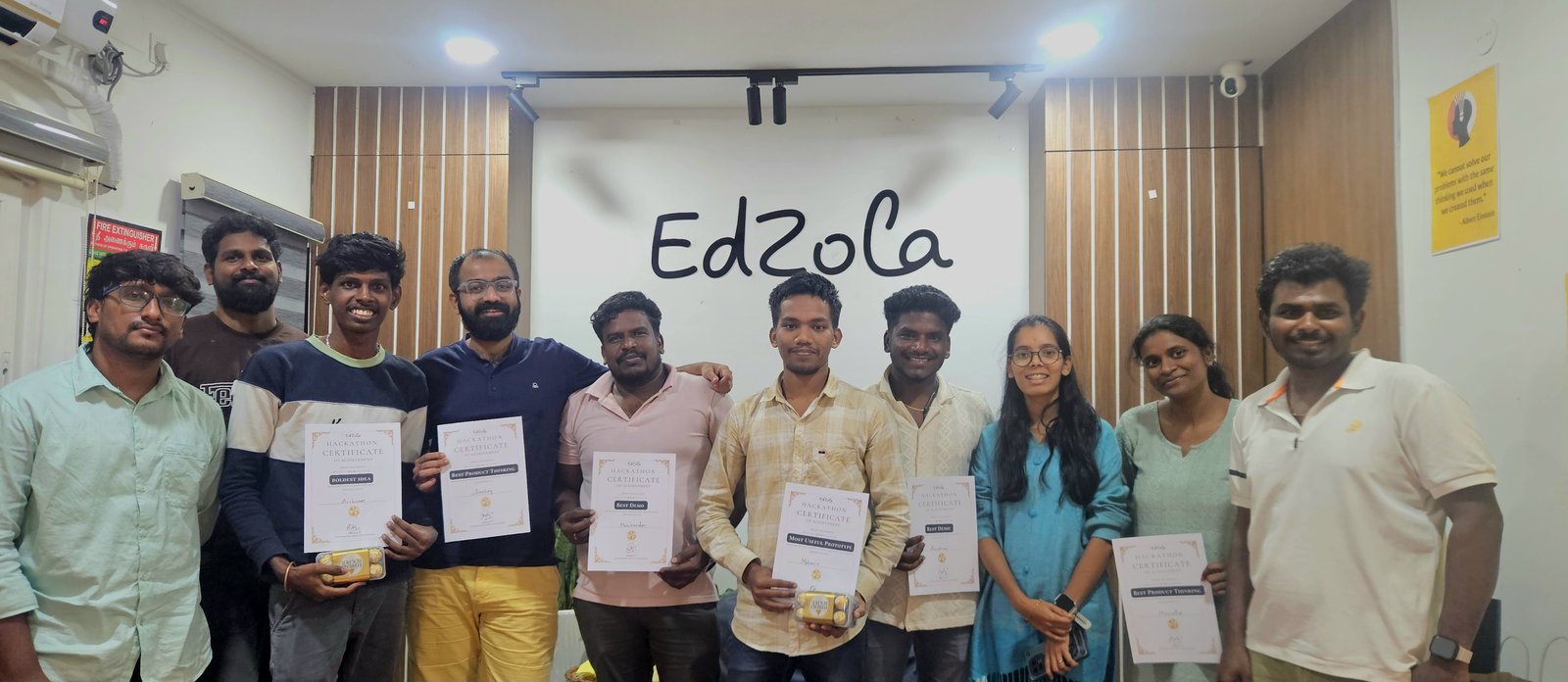 EdZola team at an AI hackathon